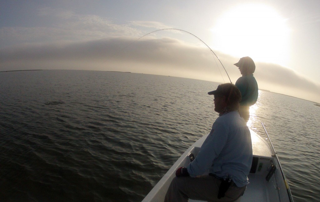 redfish, sunrise, fly fishing, texas, coastal bend, port aransas