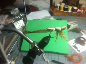 Fly Tying Step 11 -  add 3 wraps of copper wire