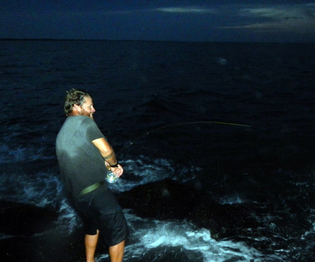 fly fishing tarpon night texas gulf mexico